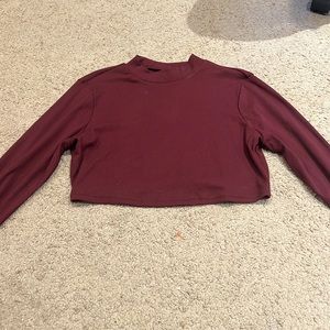 maroon cropped long sleeve, XL